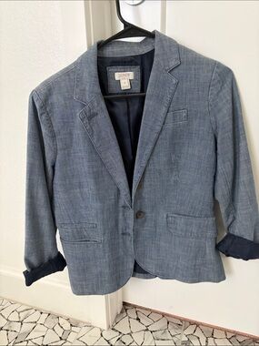 J. Crew Light Blue Chambray Blazer